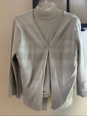 White Stag Light Gray Knit Button-Front Cardigan
